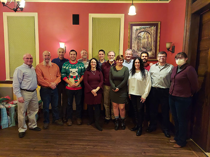 holiday party group photo